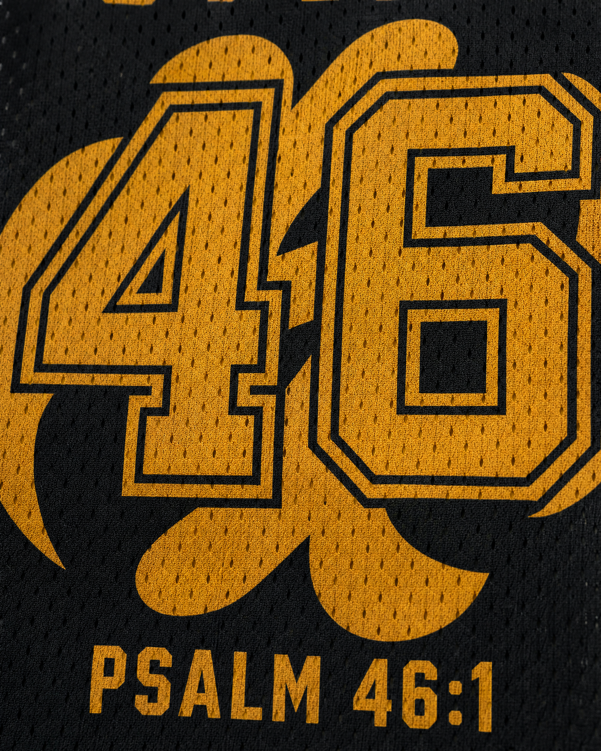 Gye Nyame 46 — Ghana Faith Jersey — detail verse — digital product visualization