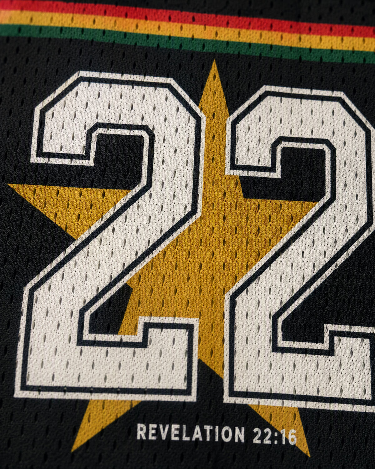 Bright Morning Star 22 — Ghana Faith Jersey — detail verse — digital product visualization