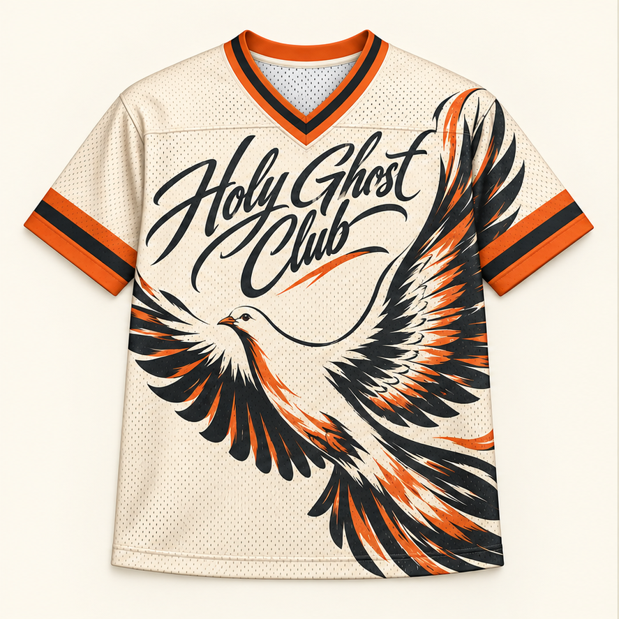 Holy Ghost Club — Flight Jersey — front — digital product visualization