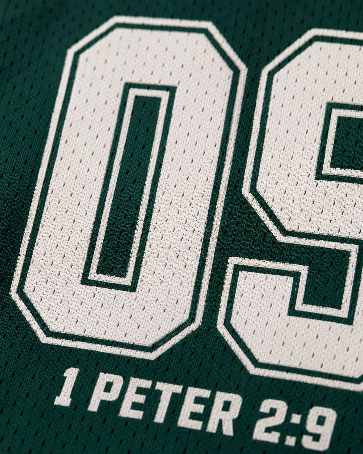 Chosen Generation 09 — Nigeria Faith Jersey — detail verse — digital product visualization
