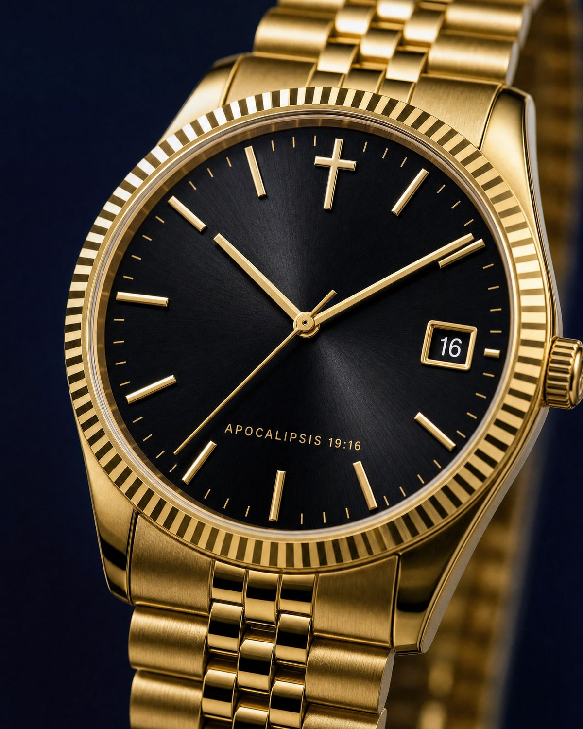 Rey de Reyes dial close-up with Apocalipsis 19:16