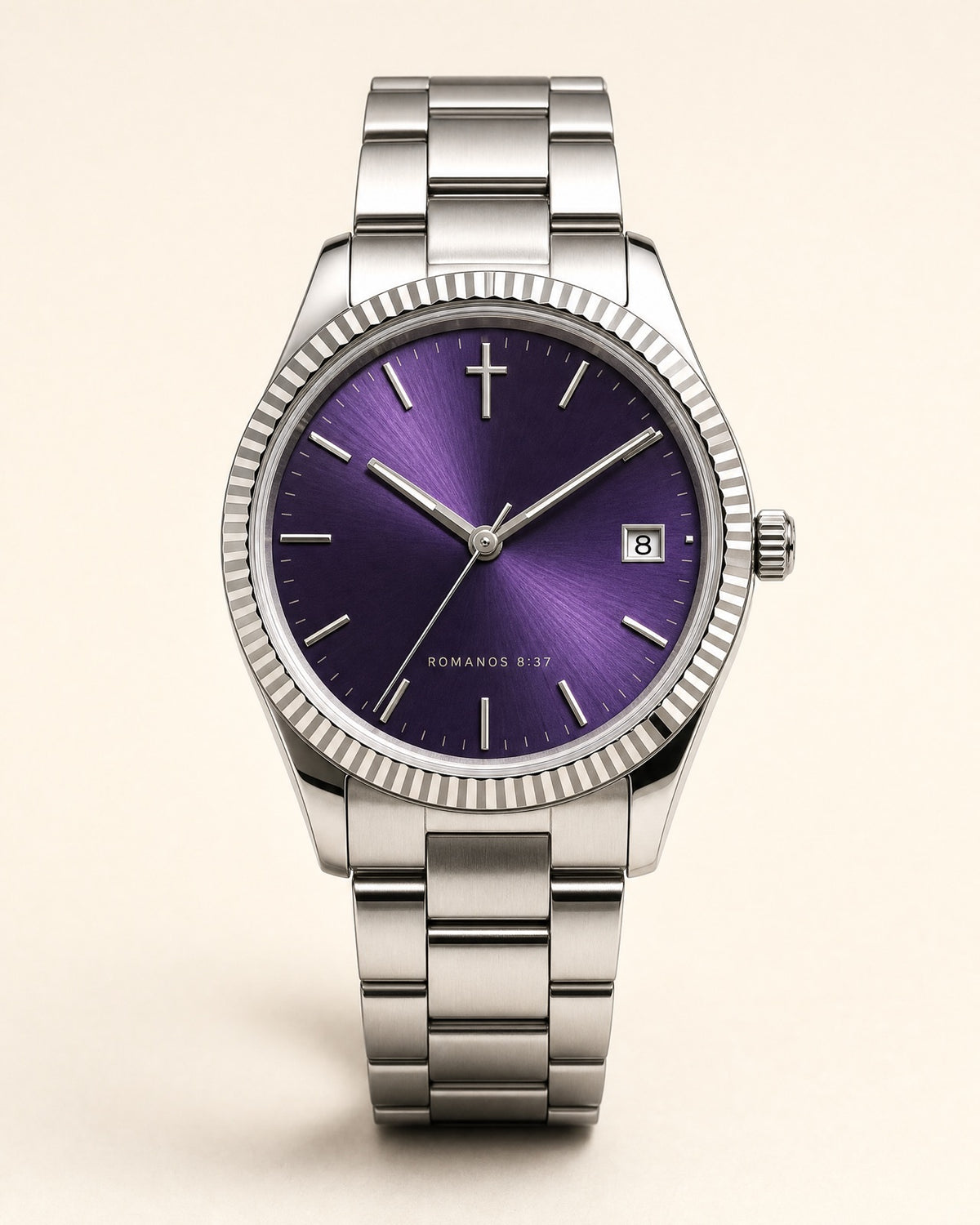 Vencedor watch, deep royal purple sunray dial