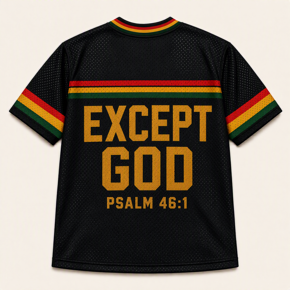 Gye Nyame 46 — Ghana Faith Jersey — back — digital product visualization