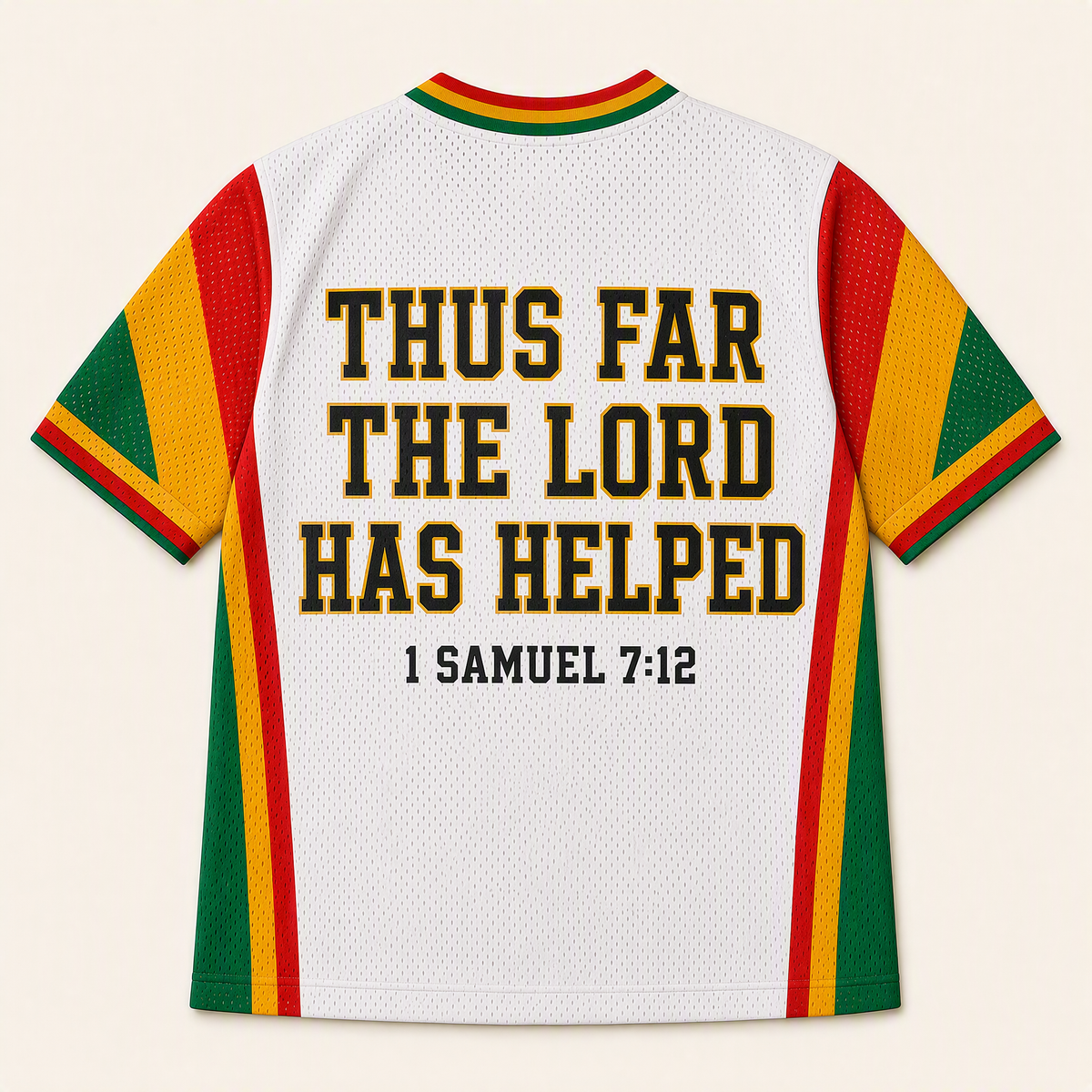 Ebenezer 12 — Ghana Faith Jersey — back — digital product visualization