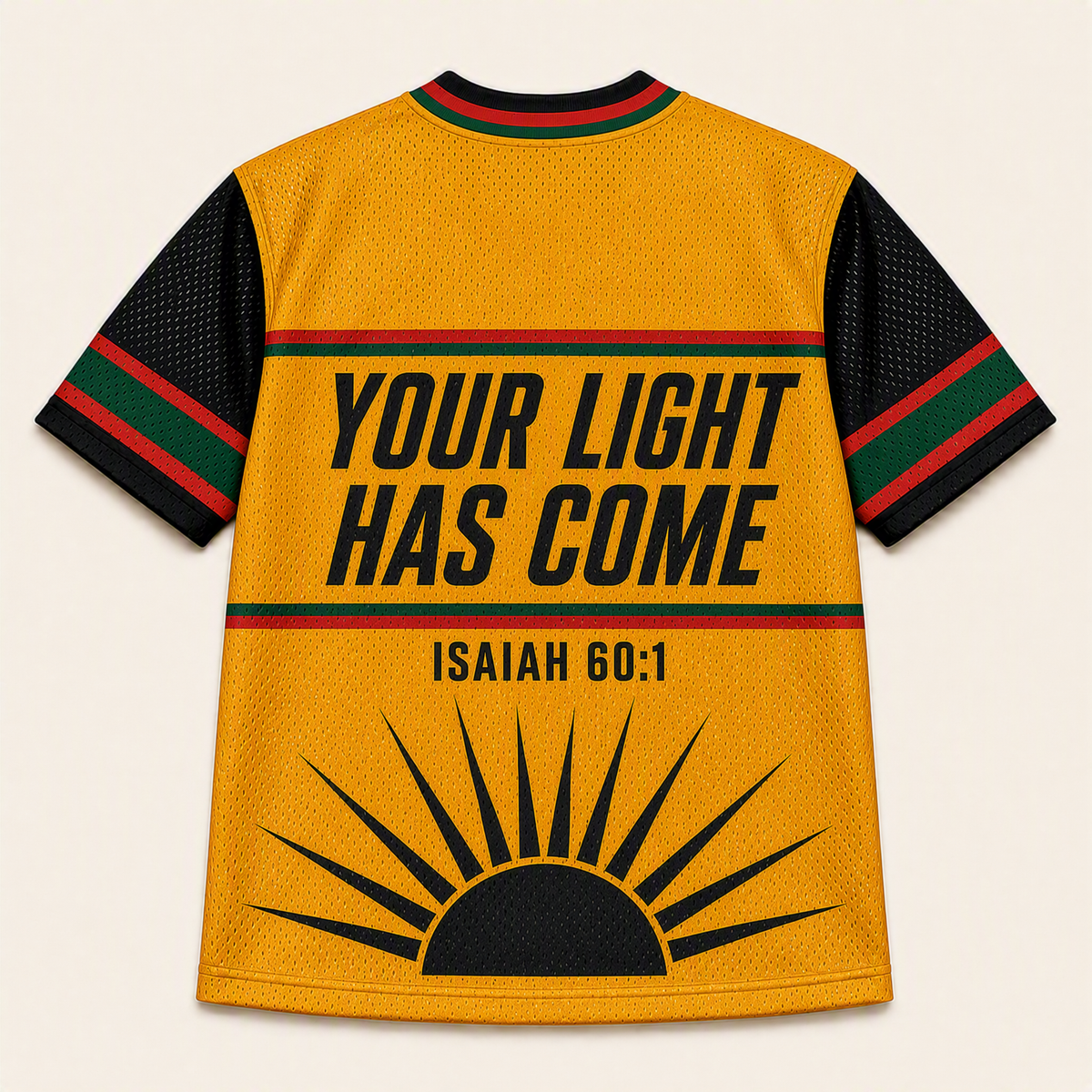 Arise Shine 60 — Ghana Faith Jersey — back — digital product visualization
