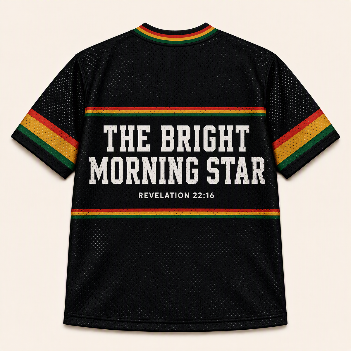Bright Morning Star 22 — Ghana Faith Jersey — back — digital product visualization