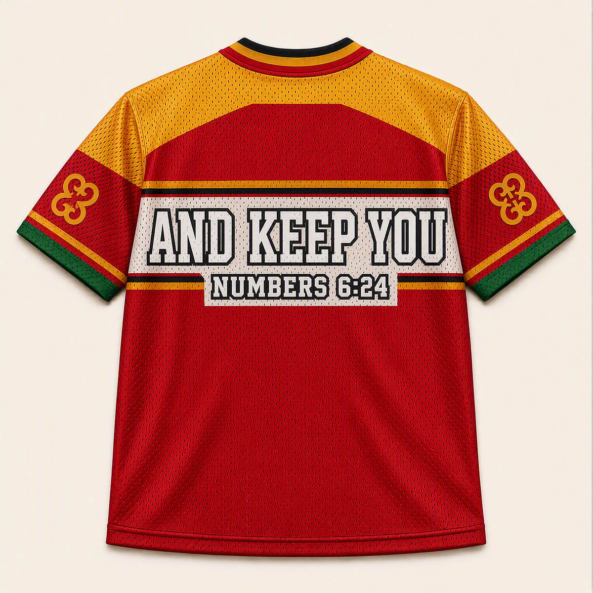 The Lord Bless You 24 — Ghana Faith Jersey — back — digital product visualization