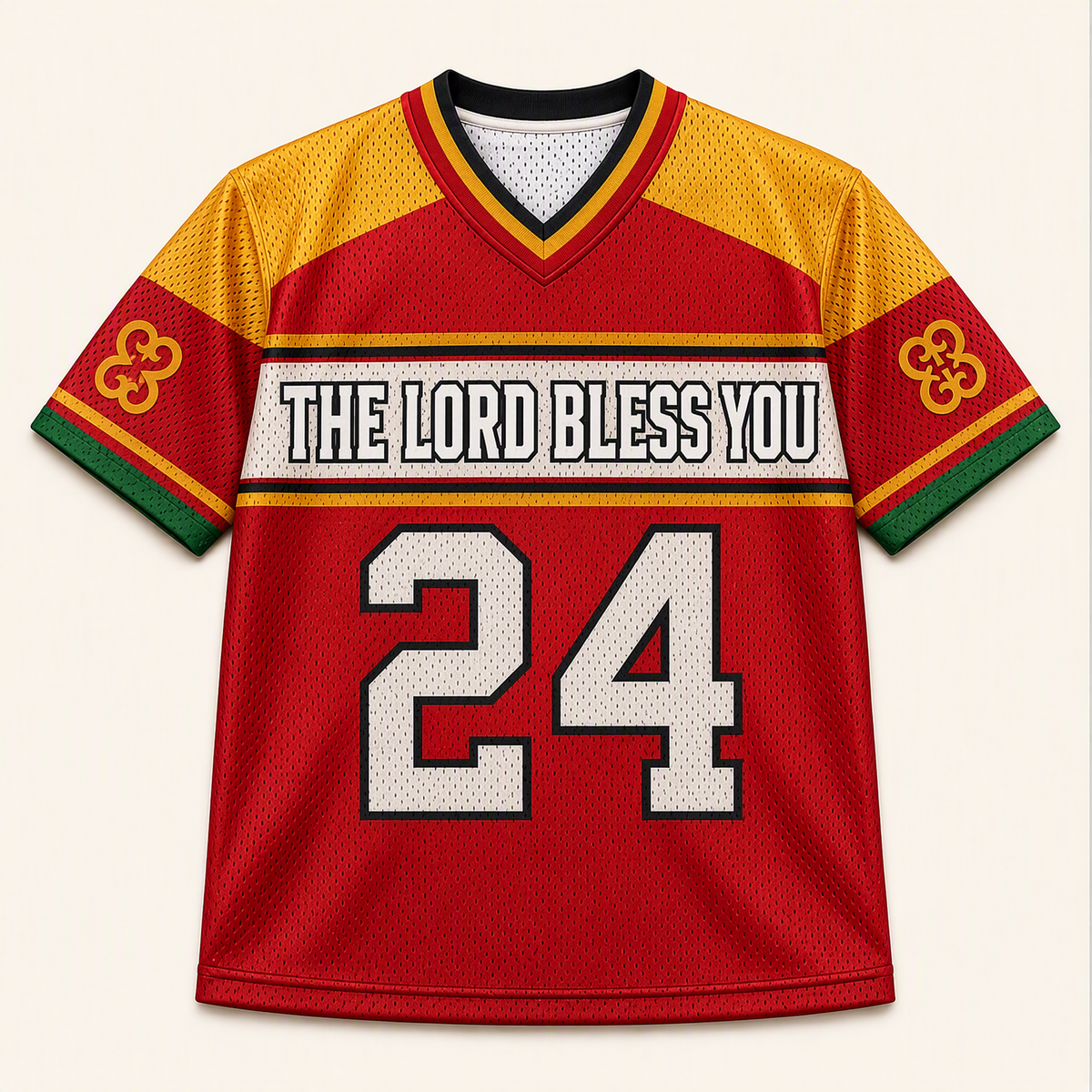 The Lord Bless You 24 — Ghana Faith Jersey — front — digital product visualization