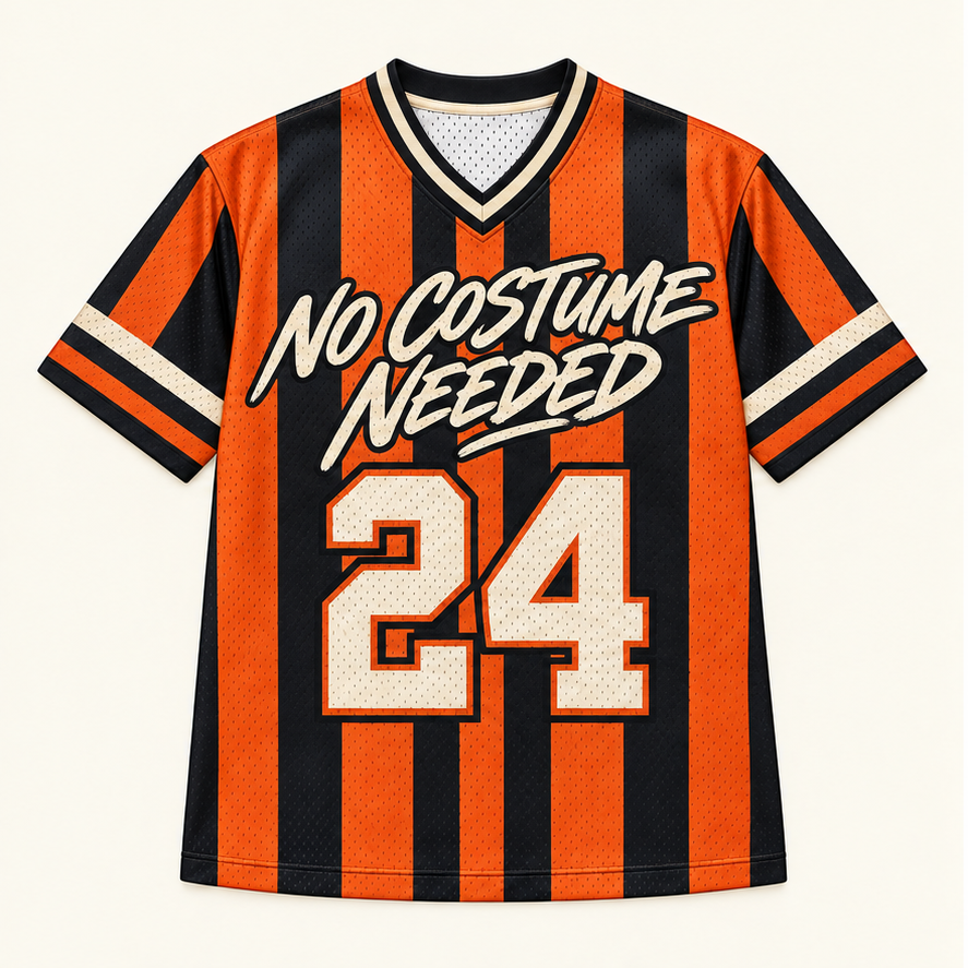 No Costume Needed — Stripes Jersey — front — digital product visualization