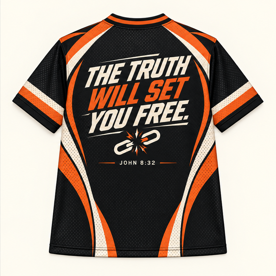 No Tricks, Just Truth — Speed Jersey — back — digital product visualization