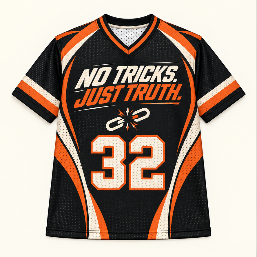 No Tricks, Just Truth — Speed Jersey — front — digital product visualization