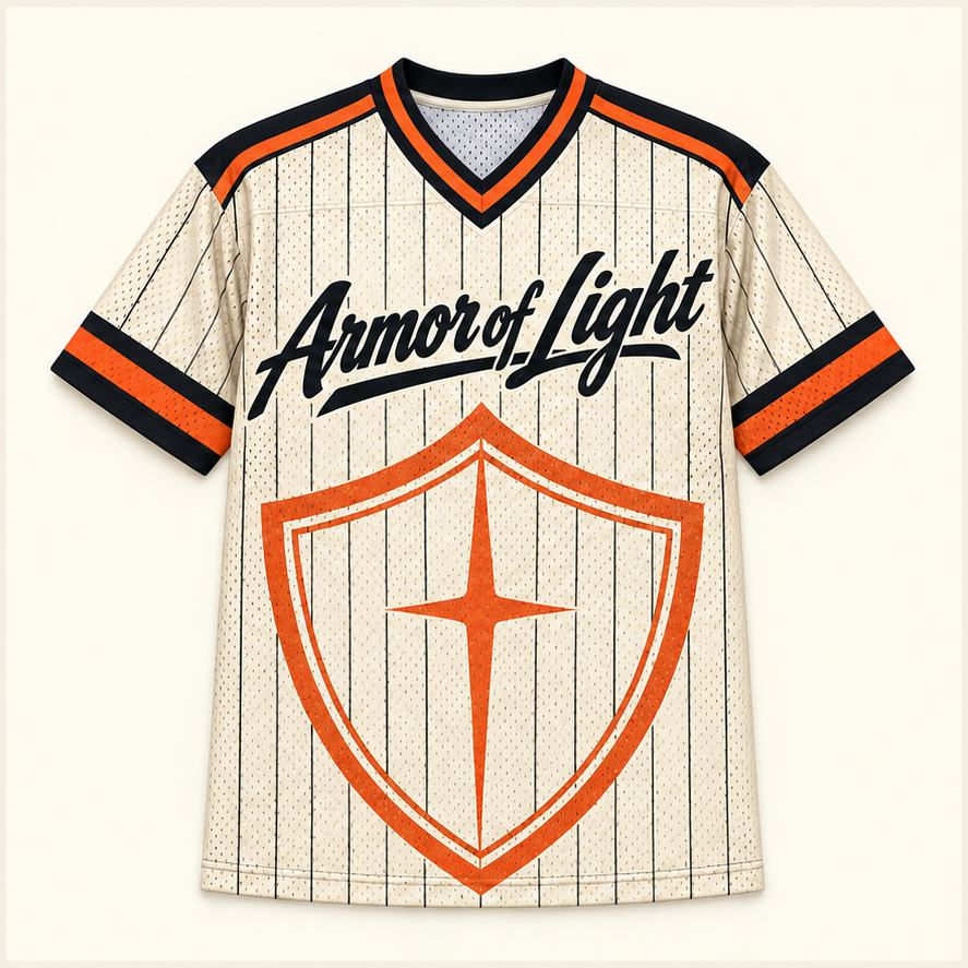 Armor of Light — Pinstripe Jersey — front — digital product visualization