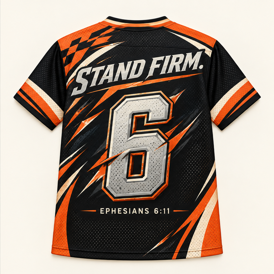 Armor, Not Costume — Tech Jersey — back — digital product visualization