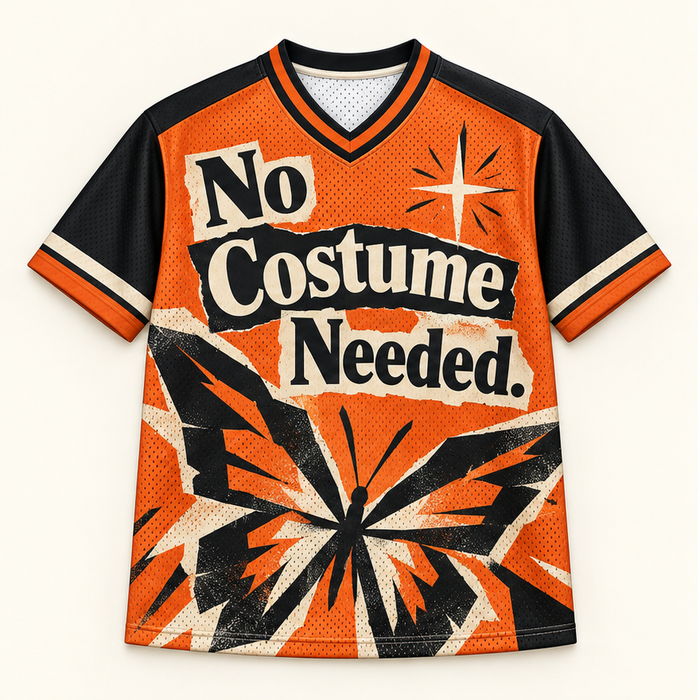 No Costume Needed — Zine Jersey — front — digital product visualization
