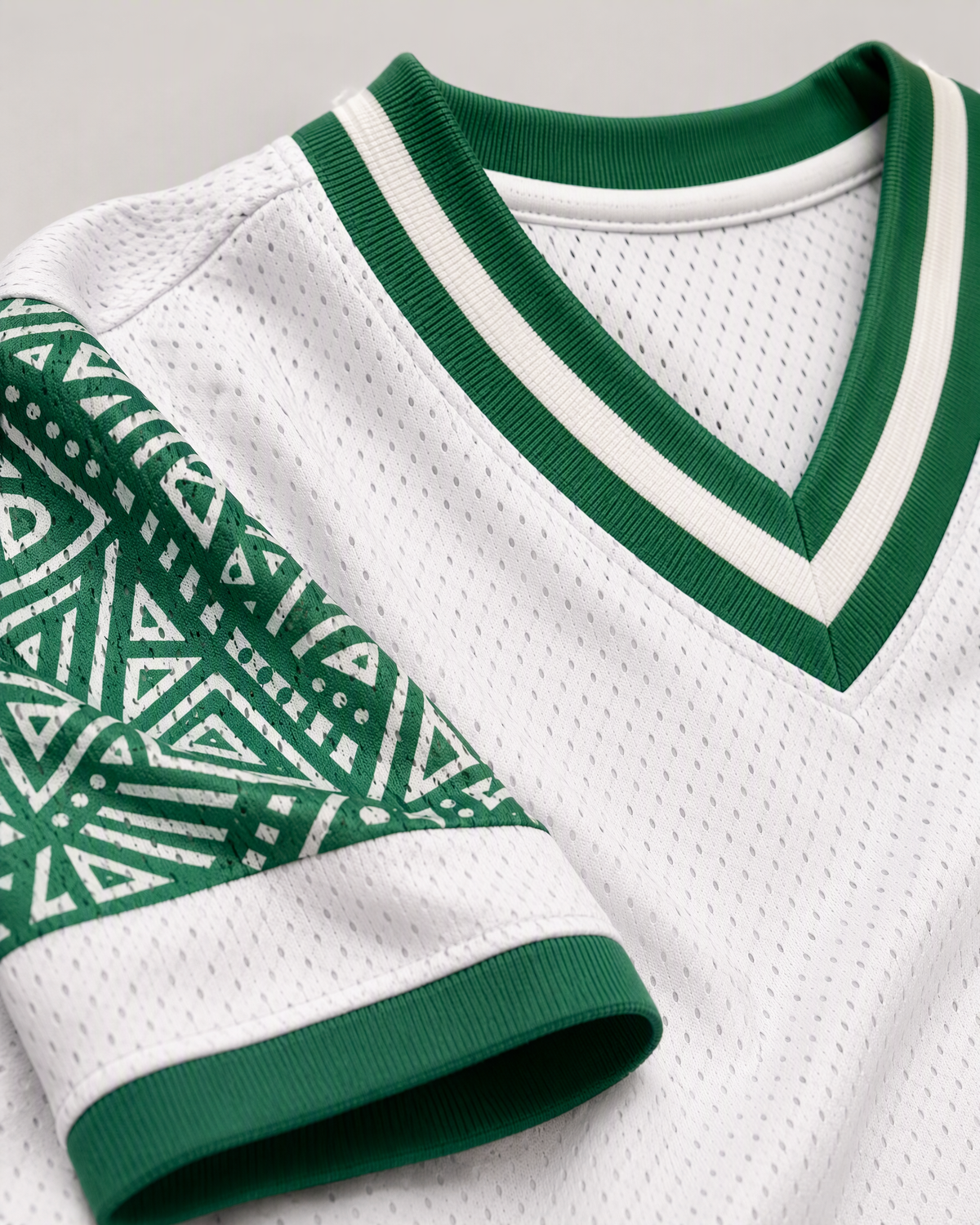 Baba God 91 — Nigeria Faith Jersey — detail sleeve — digital product visualization