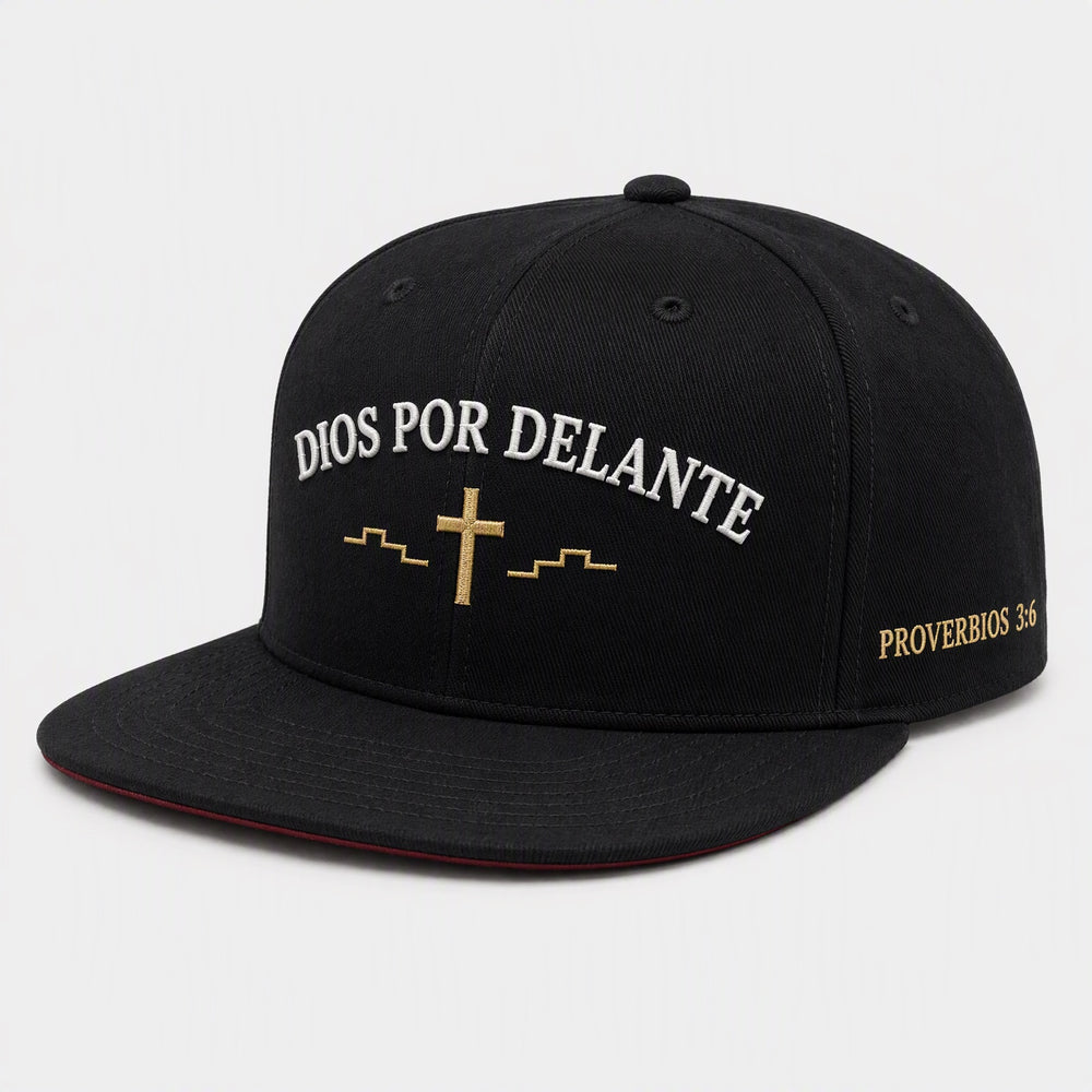 Gorra Dios por Delante — Plana (aba recta)