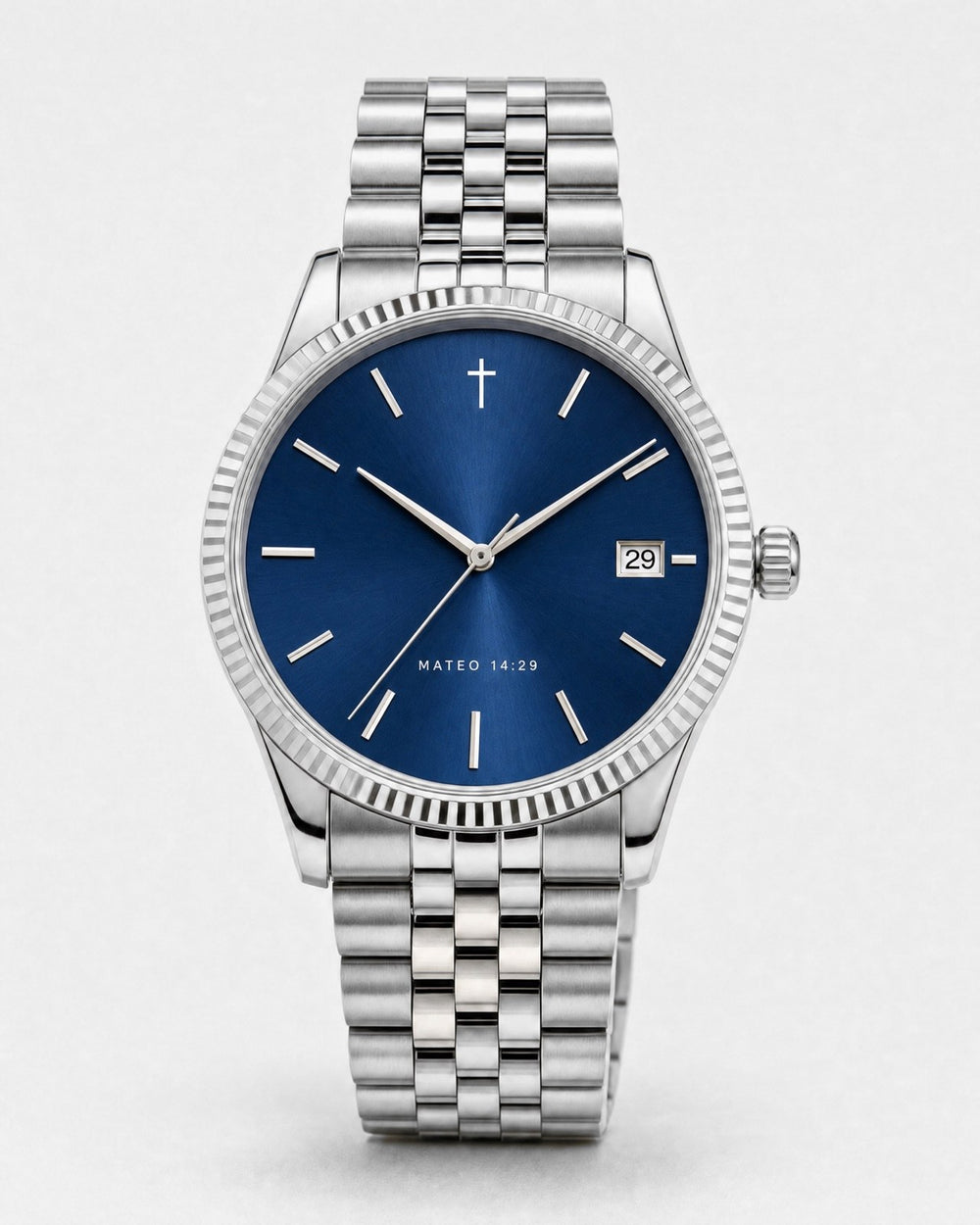 Sobre las Aguas watch, deep ocean blue sunray dial